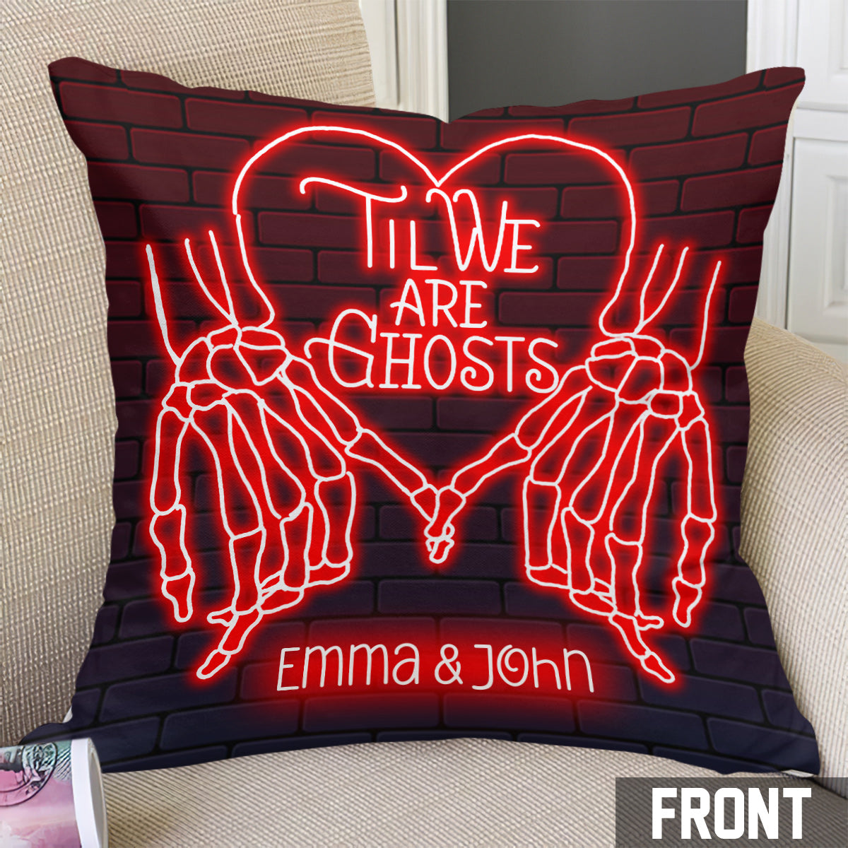 Til We Are Ghost - Personalized Couple Throw Pillow