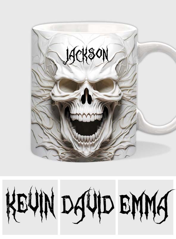 Beautiful White Skeleton - Personalized Skull Mug