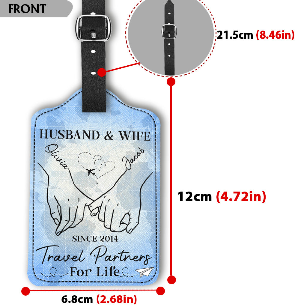 Travel Partners For Life - Personalized Travelling Leather Luggage Tag