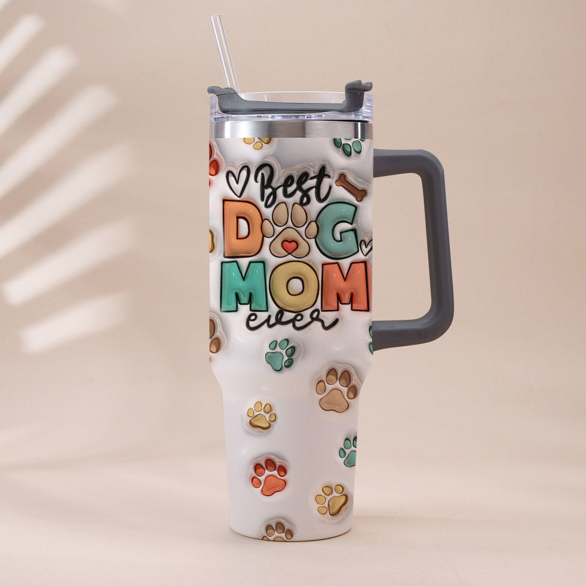 Best Dog Mom Ever - Personalized Dog Tumbler With Handle