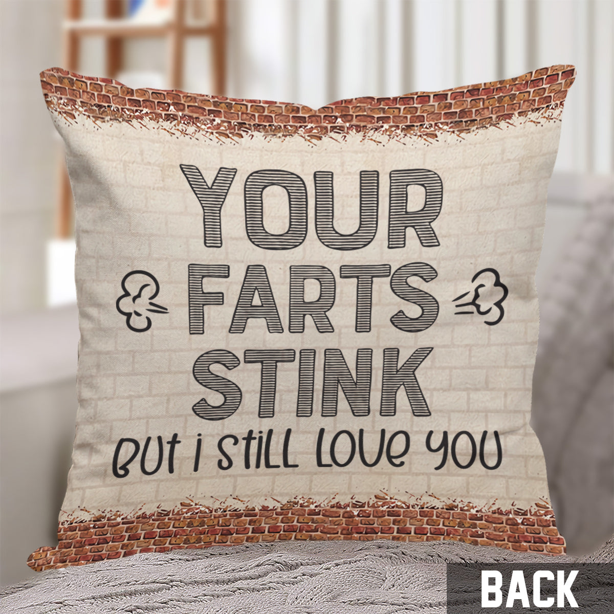 Your Fart Is Stink - Personalized Couple Throw Pillow