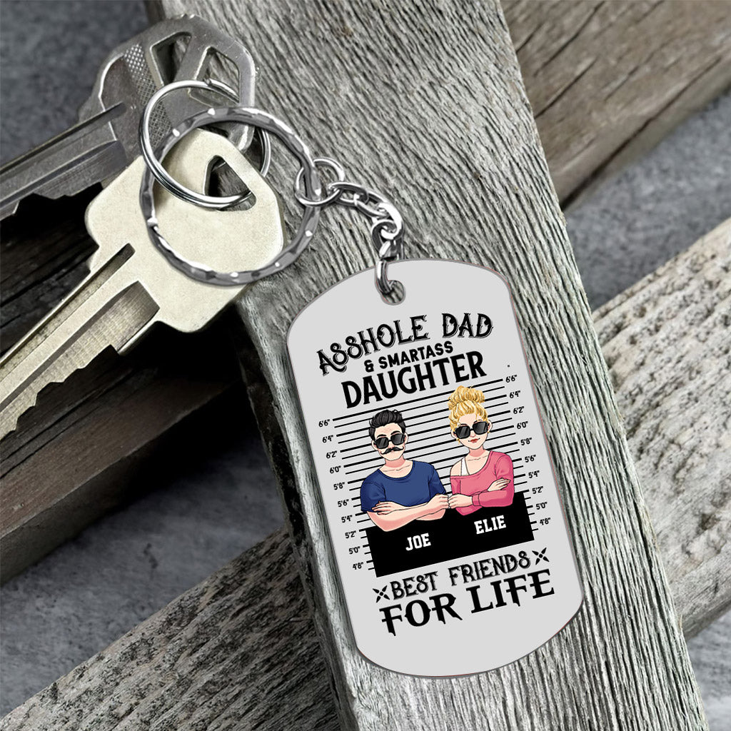 Dad/Mom And Smartass Daughter/Son - Personalized Father Stainless Steel Keychain