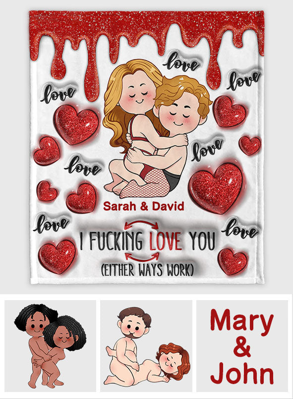 I Love You - Personalized Couple Blanket