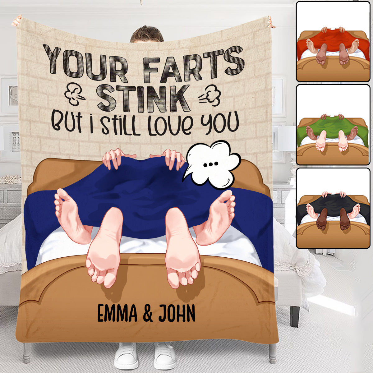 Your Fart Is Stink - Personalized Couple Blanket