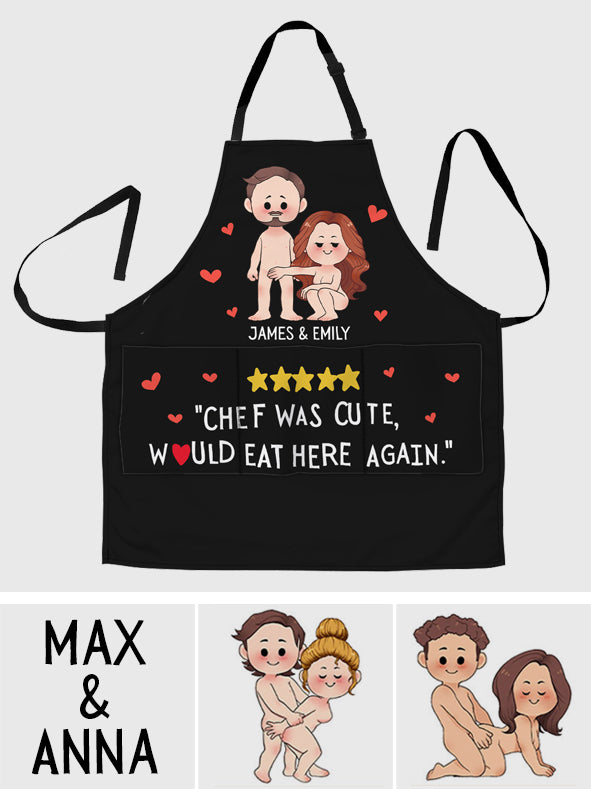 Chef Was Cute, Would Eat Here Again - Personalized Couple Apron