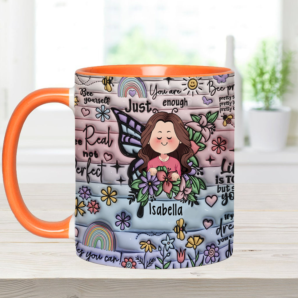 Positive Affirmations Butterflies Inspirational Quotes - Personalized Accent Mug