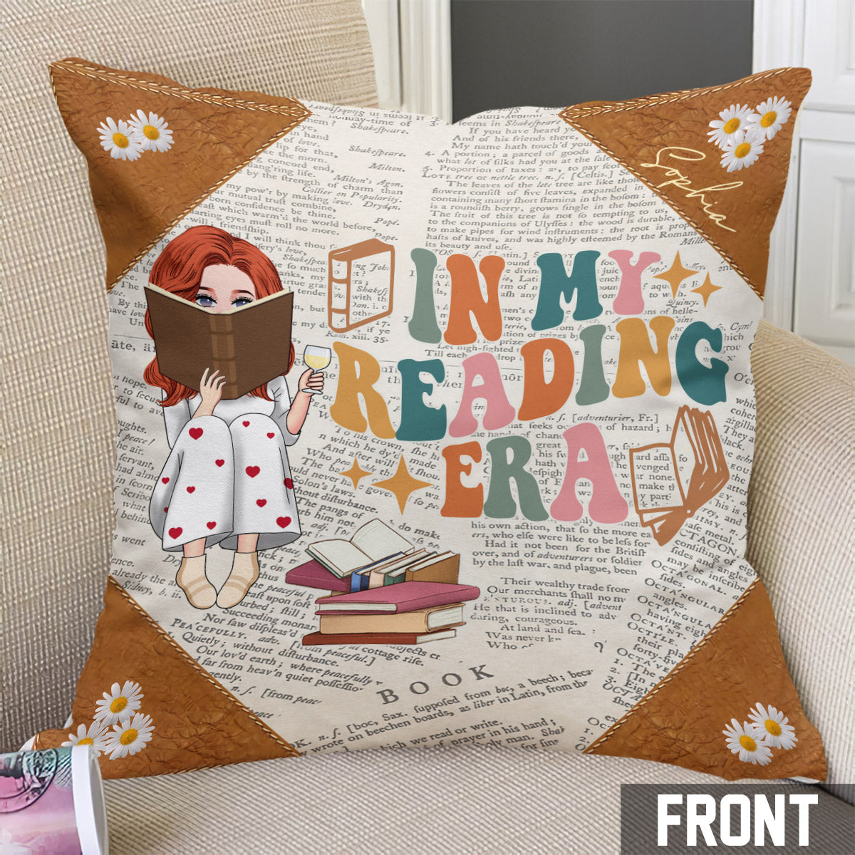 In My Reading Era - Personalized Book Throw Pillow