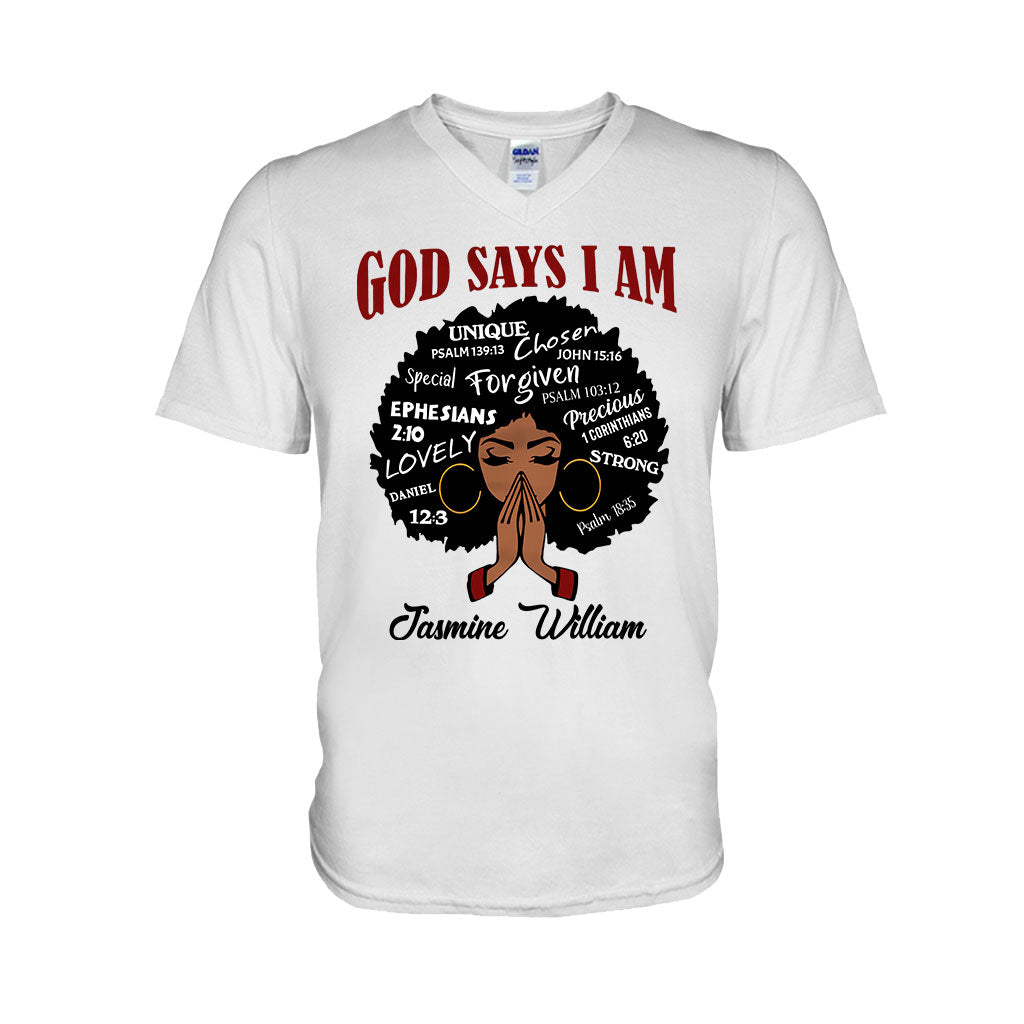 God Say I Am - Personalized African American T-shirt And Hoodie