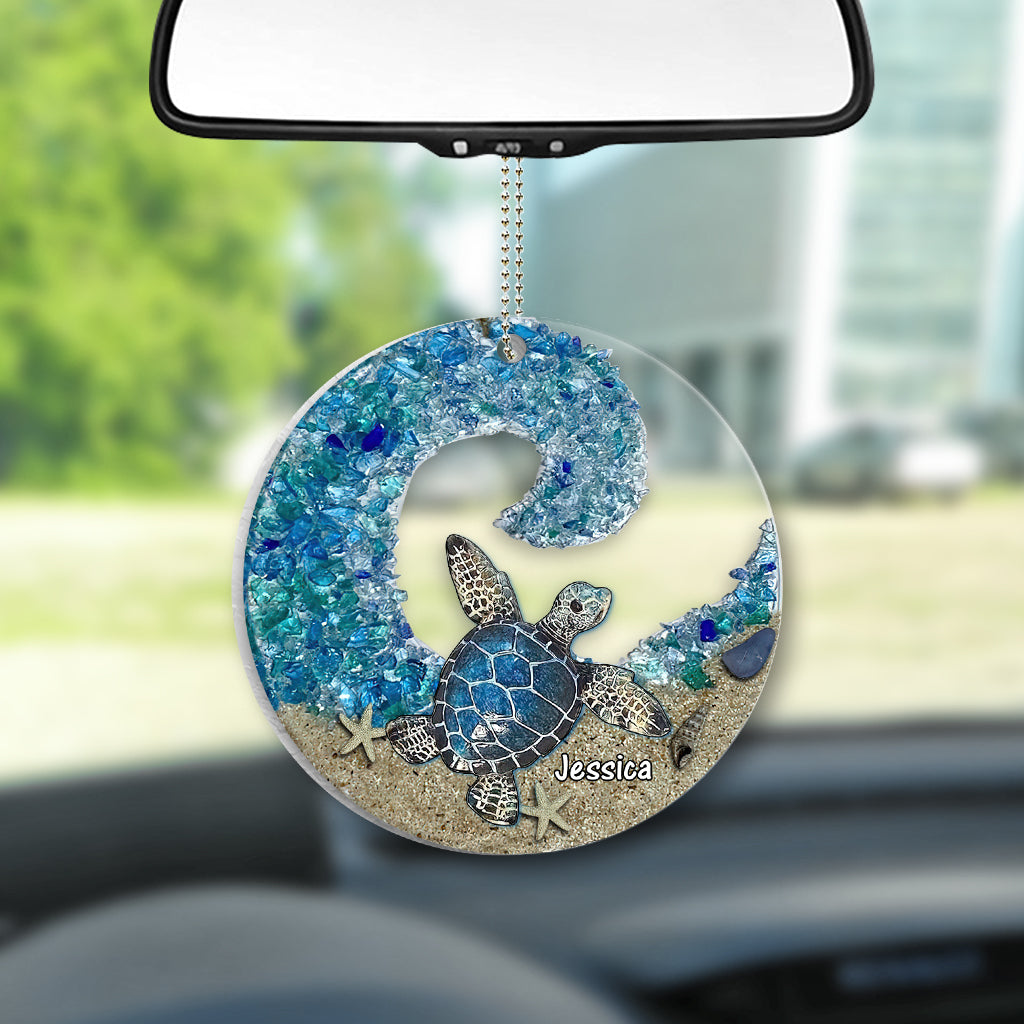 Discover Turtle Sea Glass - Personalized Turtle Transparent Acrylic Car Hanger