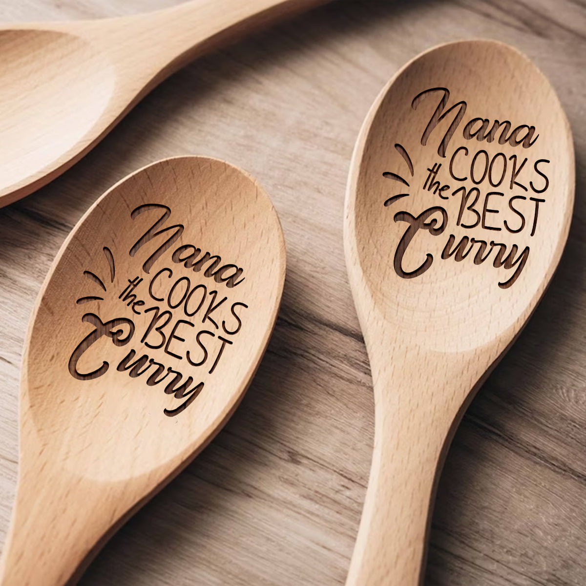 Mom/ Nana/ Mama... Cooks The Best Food - Personalized Mother Wooden Spoon