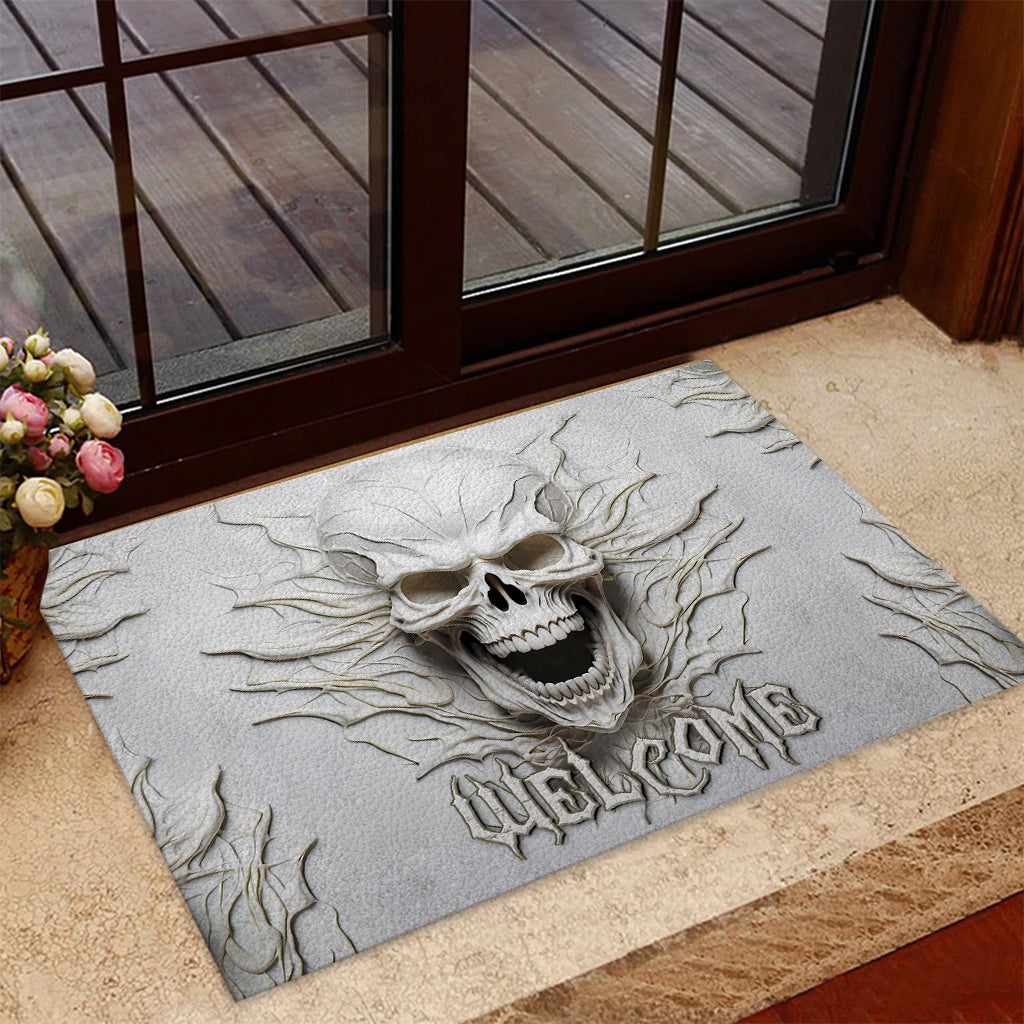 Welcome White Skull - Skull Doormat