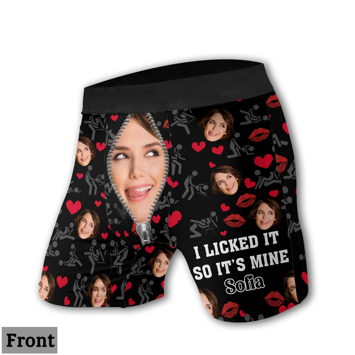 Custom Girlfriend Face Boxer Briefs I Licked It Personalised