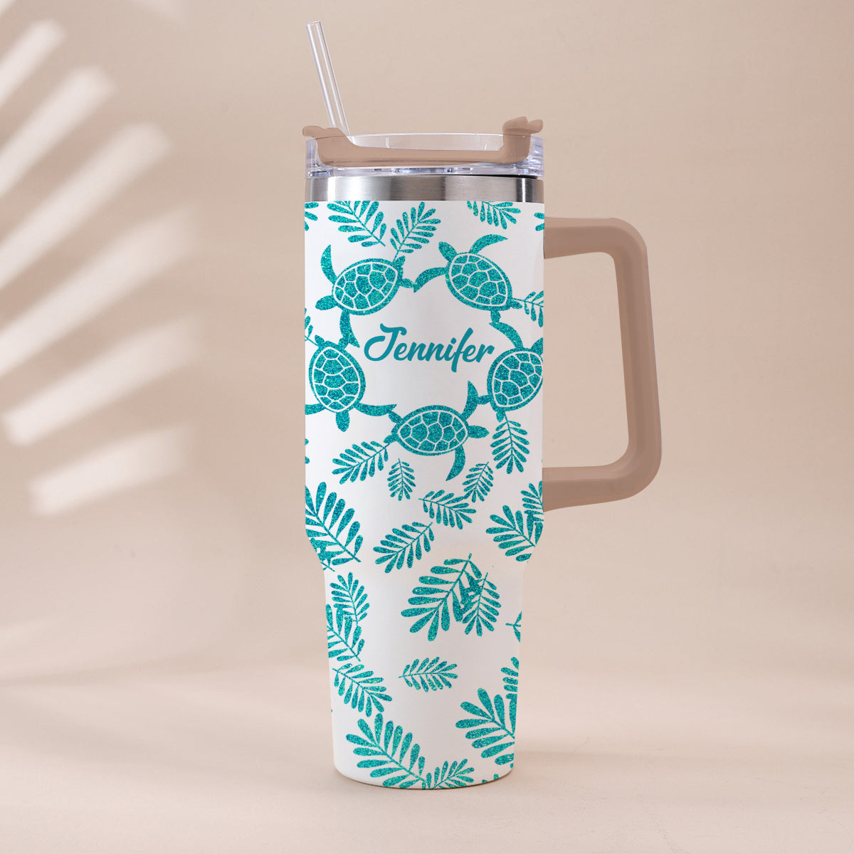 Turtle Lover - Personalized Turtle Tumbler With Handle