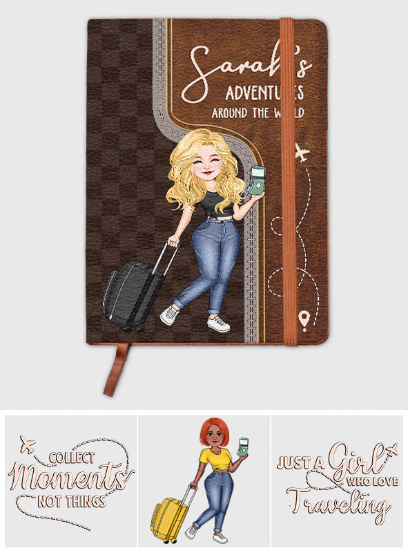 Just A Girl Who Loves Traveling - Personalized Travelling Leather Journal