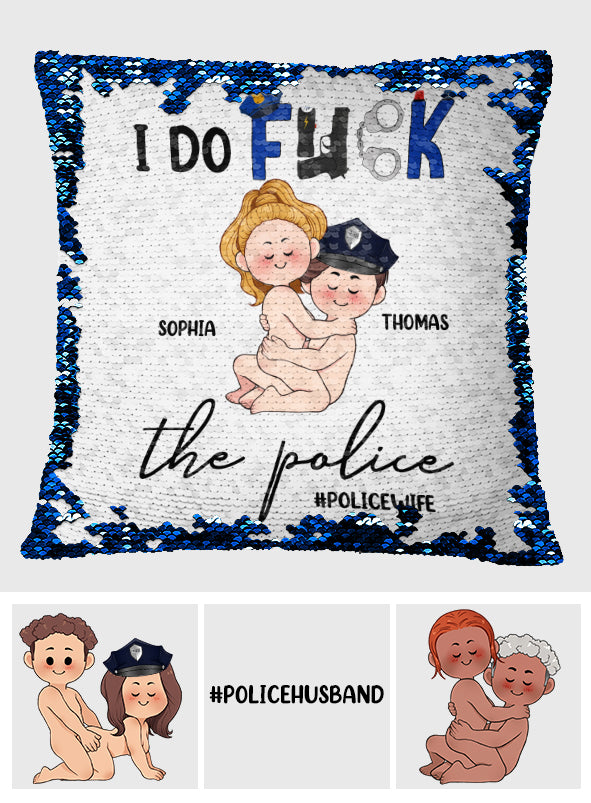 I Do Love The Police - Personalized Couple Sequin Pillow Cover