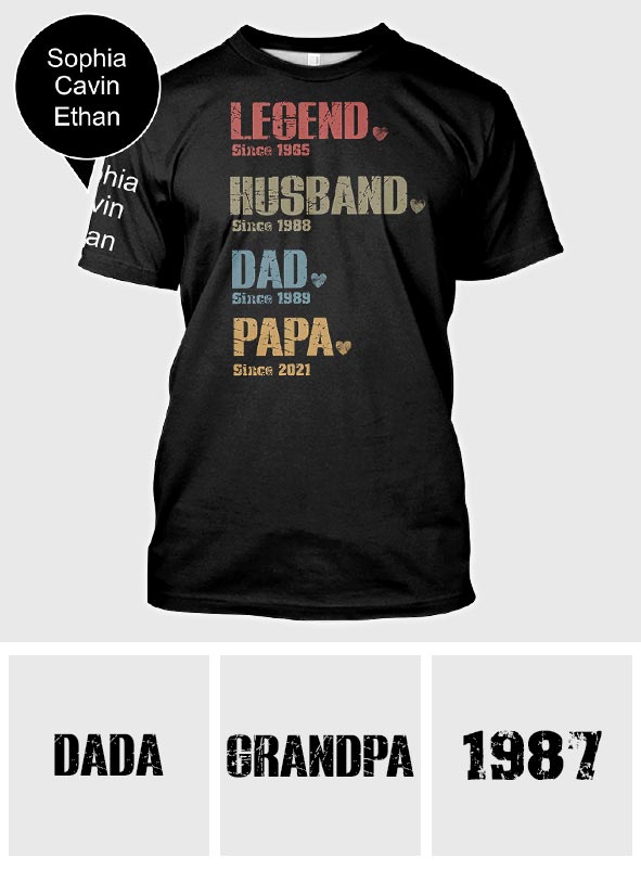 Legend Dad - Personalized Father All Over Shirt