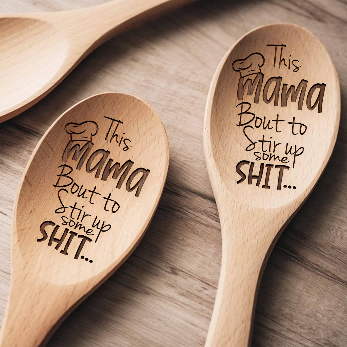 Mom/ Nana/ Mama... Cooks The Best Food - Personalized Mother Wooden Spoon