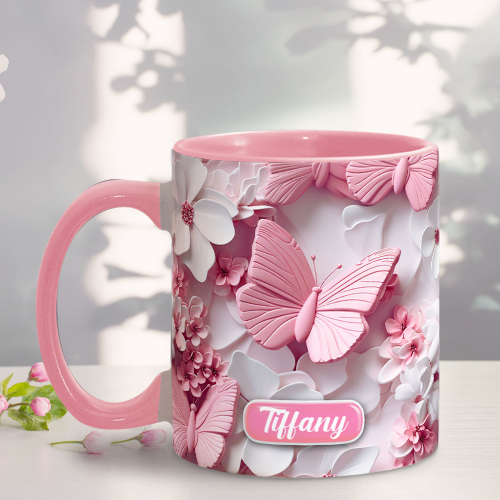 Discover Wonderful Butterflies - Personalized Butterfly Accent Mug