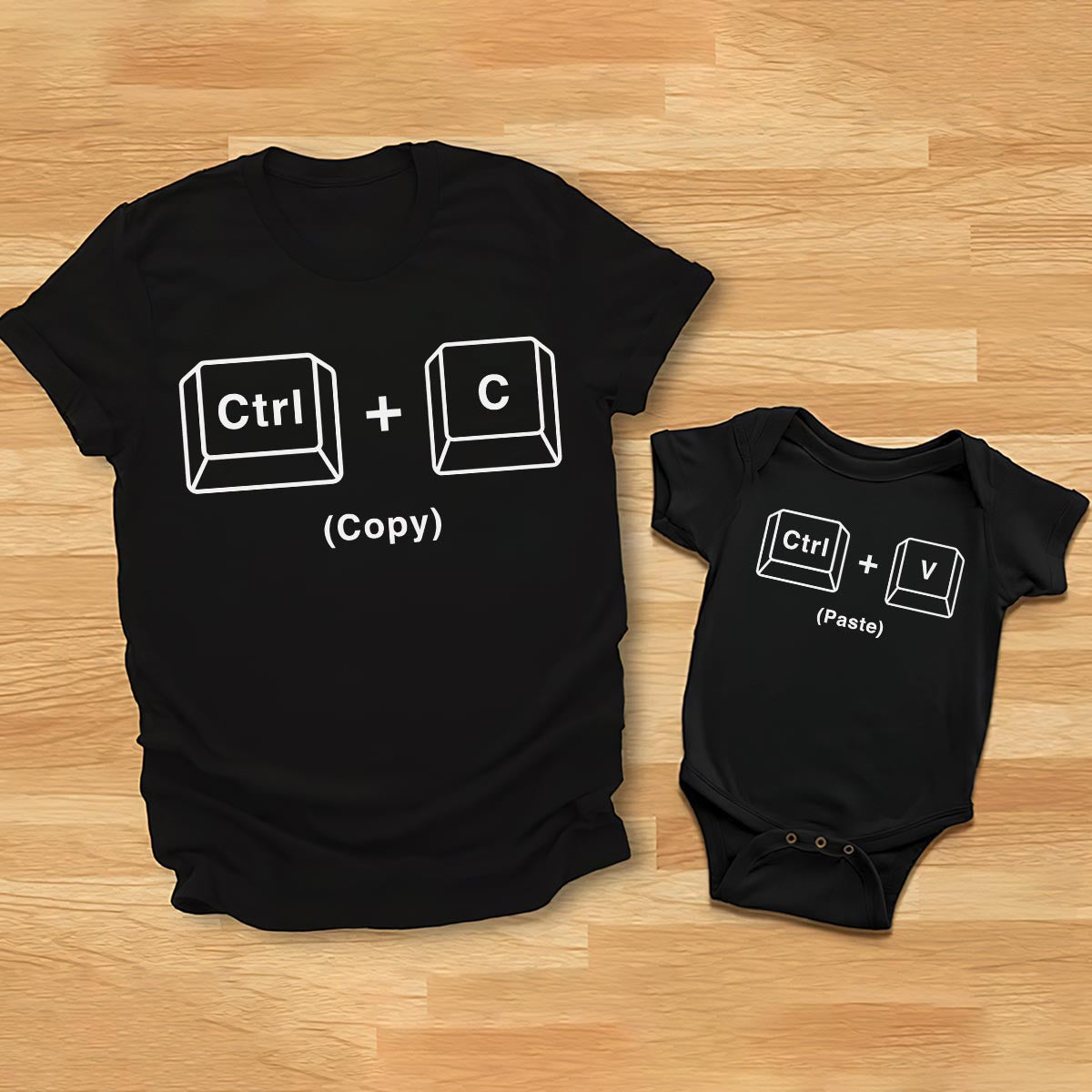 Copy Paster - Personalized Father T-shirt And Baby Onesie