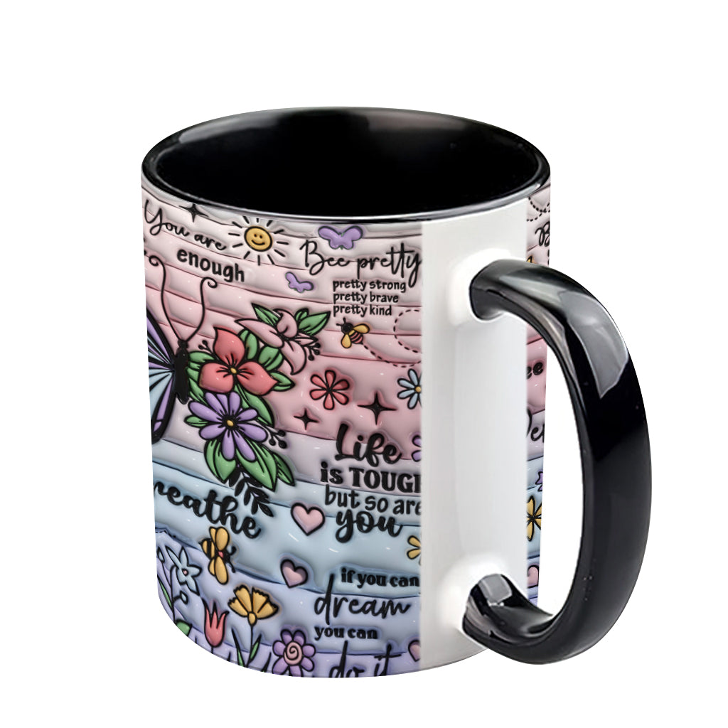 Positive Affirmations Butterflies Inspirational Quotes - Personalized Accent Mug