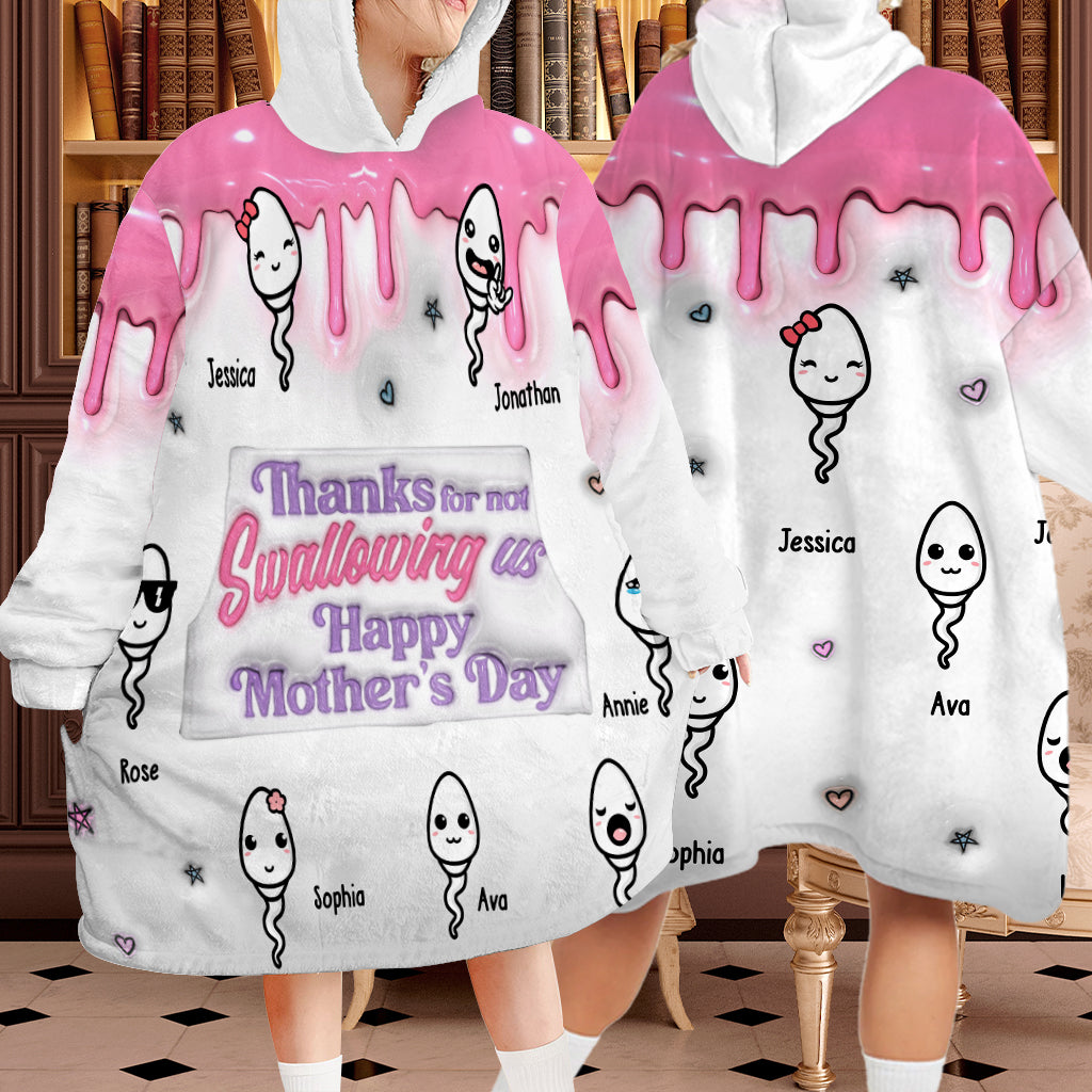 Discover Thanks You Mom - Personalized Mother's Blanket Hoodie