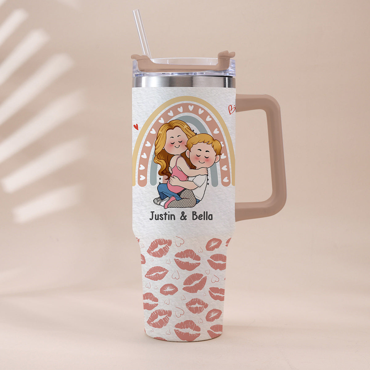 I Fucking Love You Either Way Works - Personalized Couple Tumbler With Handle