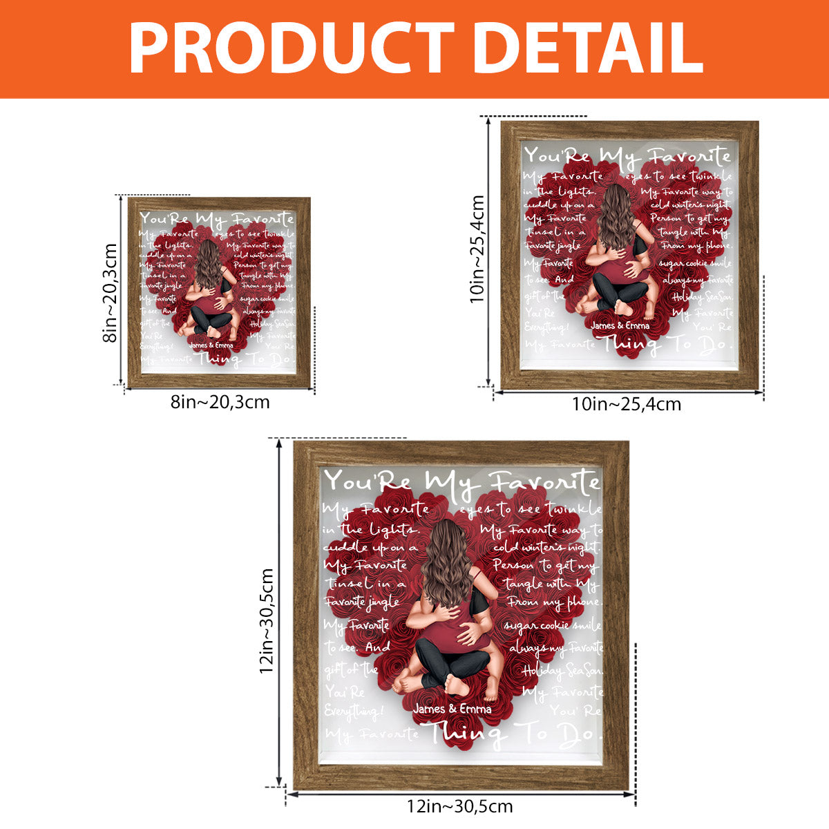 You're My Favorite - Personalized Couple Flower Shadow Box