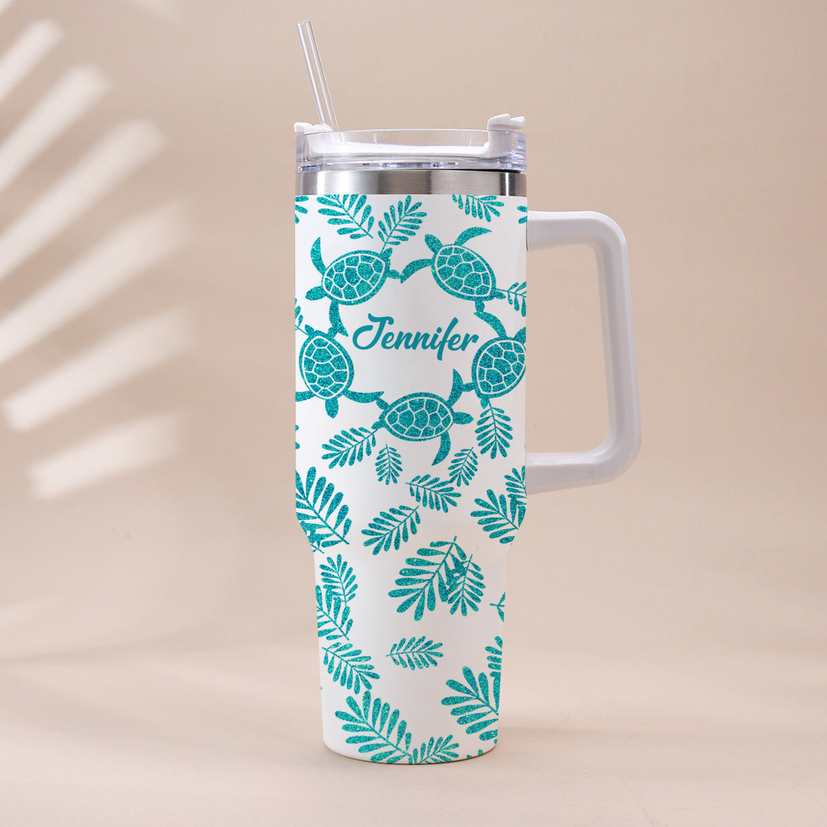 Turtle Lover - Personalized Turtle Tumbler With Handle