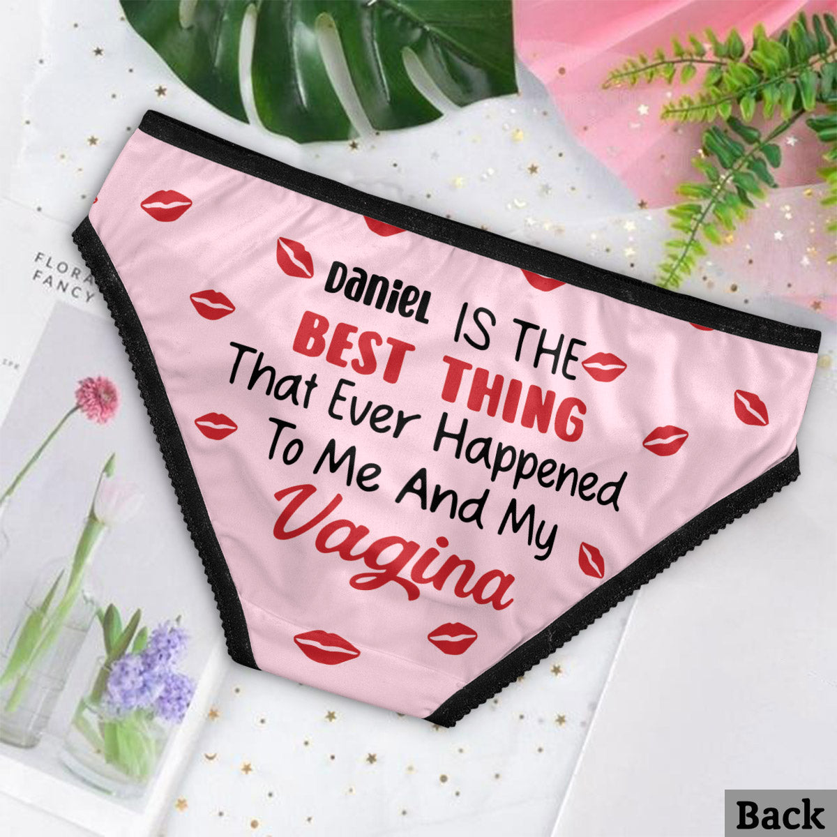 My Panties Wet - Personalized Couple Lace Border Women Briefs