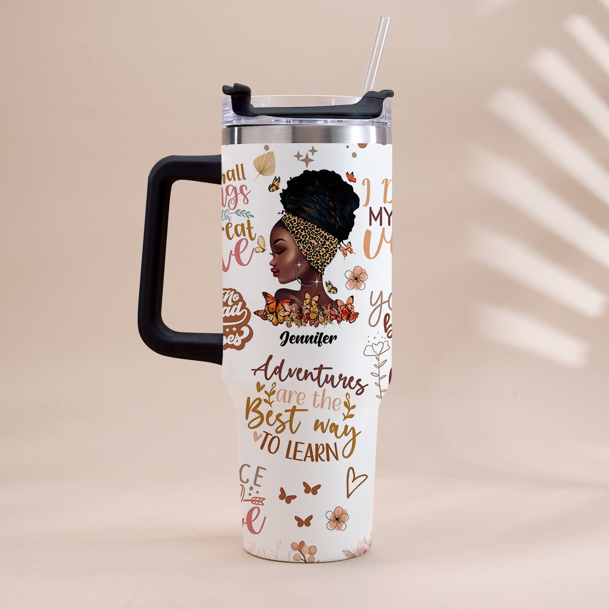 I Decided My Vibe - Personalized African American Tumbler With Handle