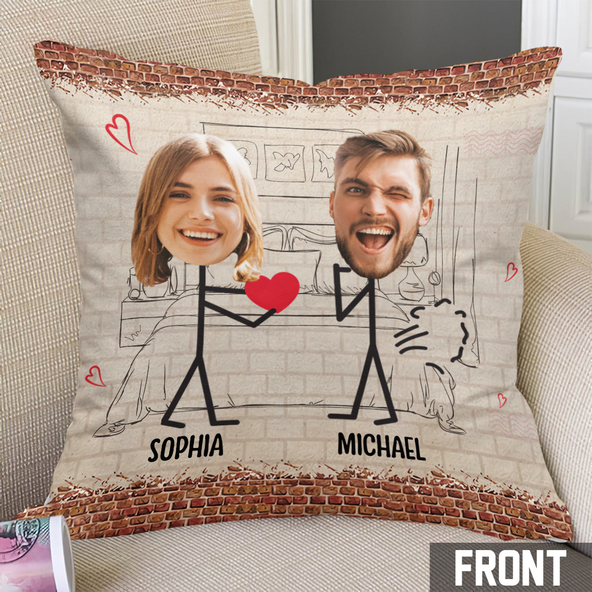 Your Fart Is Stink - Personalized Couple Throw Pillow