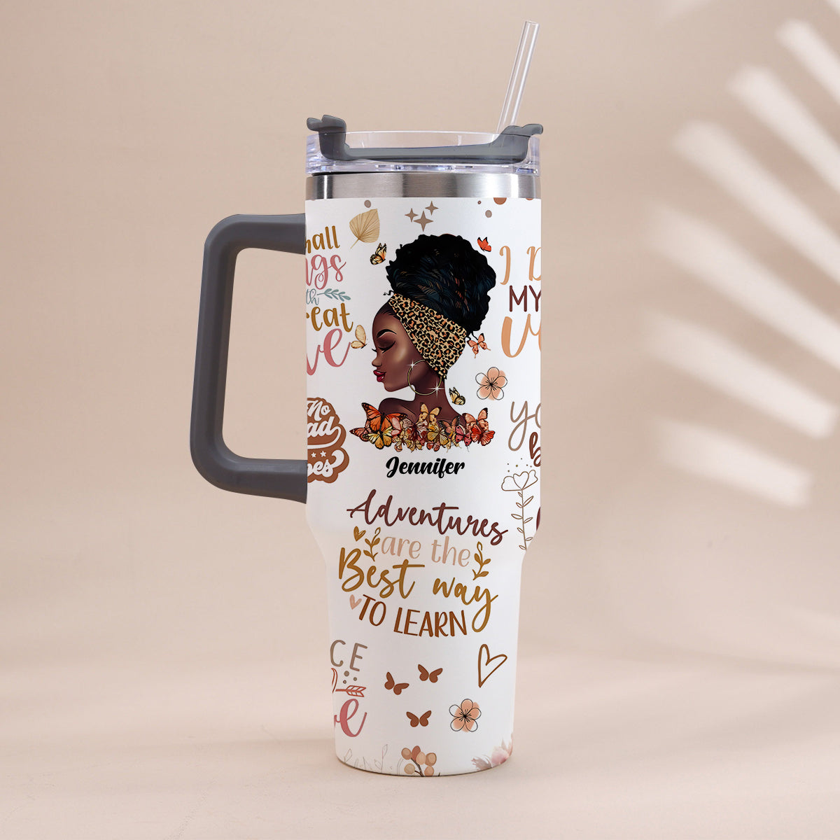 I Decided My Vibe - Personalized African American Tumbler With Handle