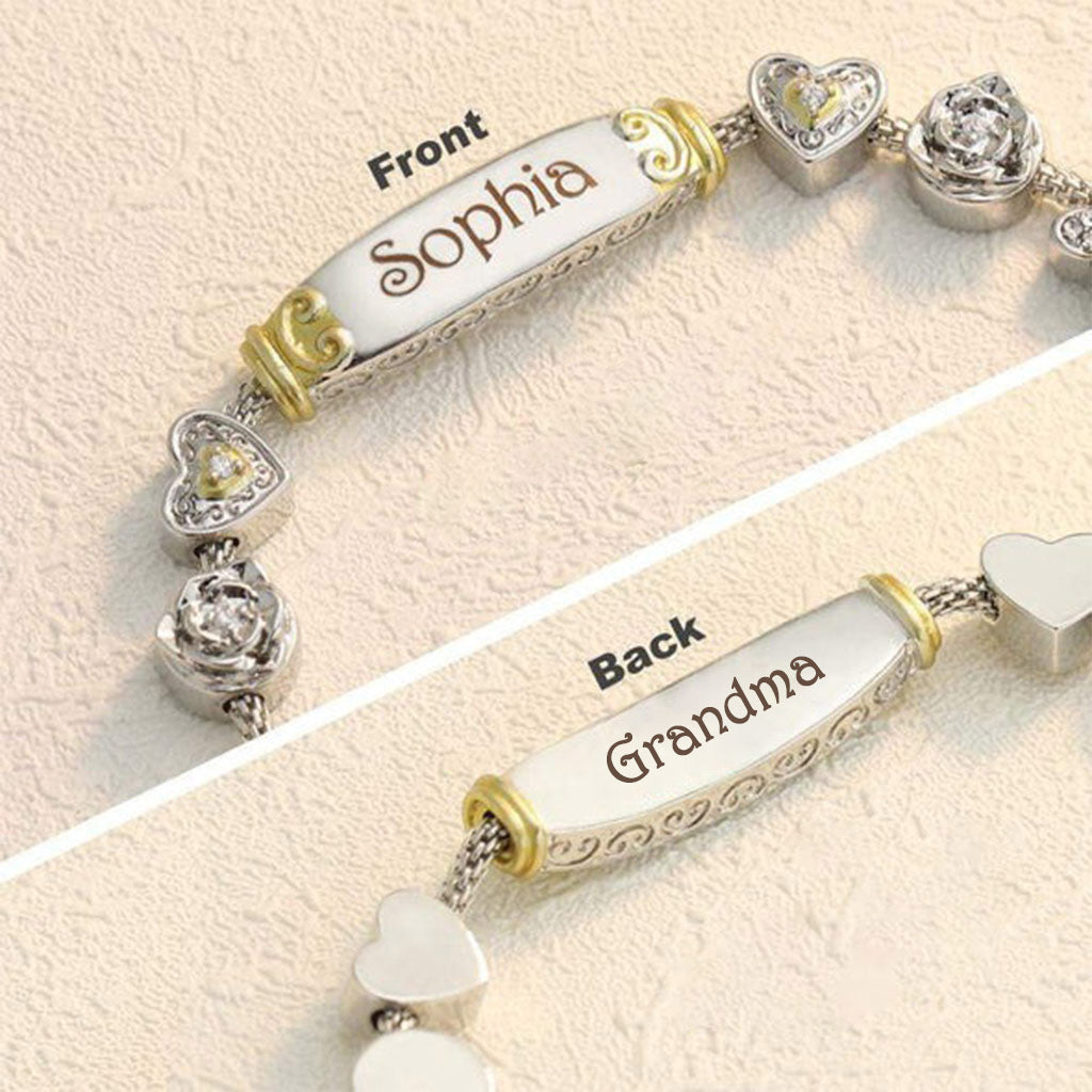 Any Name And Message - Personalized Grandma Engraved Bolo Bracelet