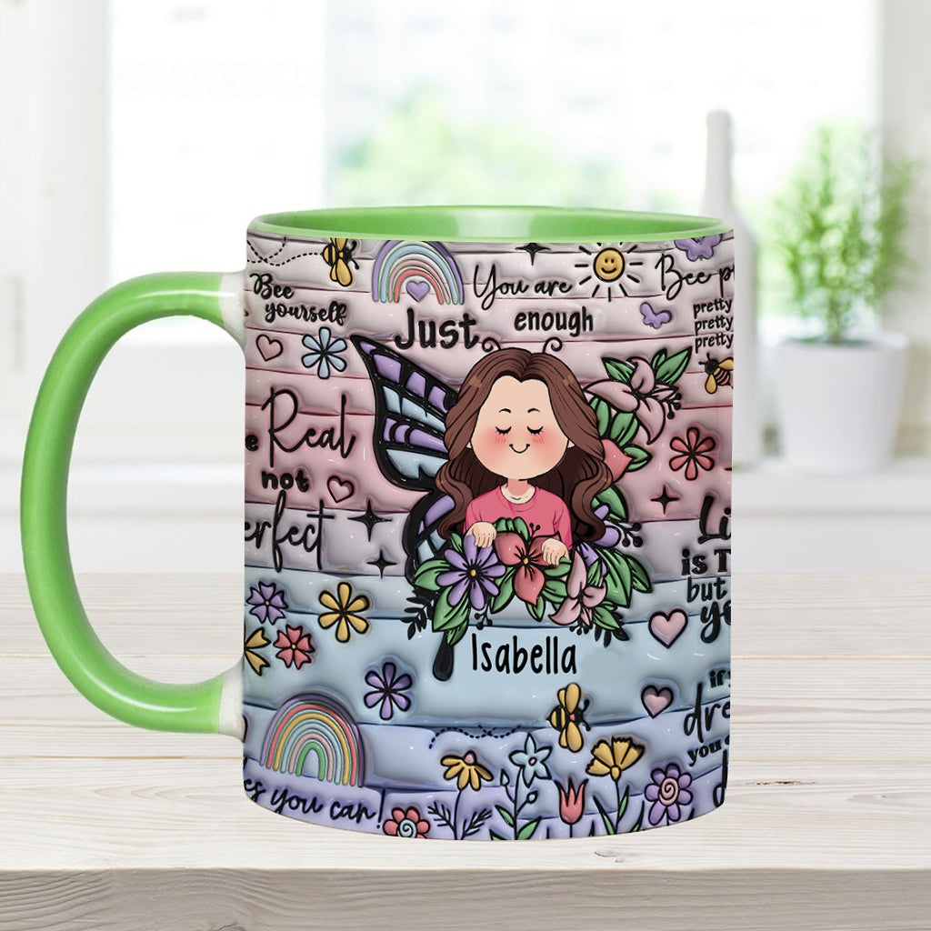 Positive Affirmations Butterflies Inspirational Quotes - Personalized Accent Mug