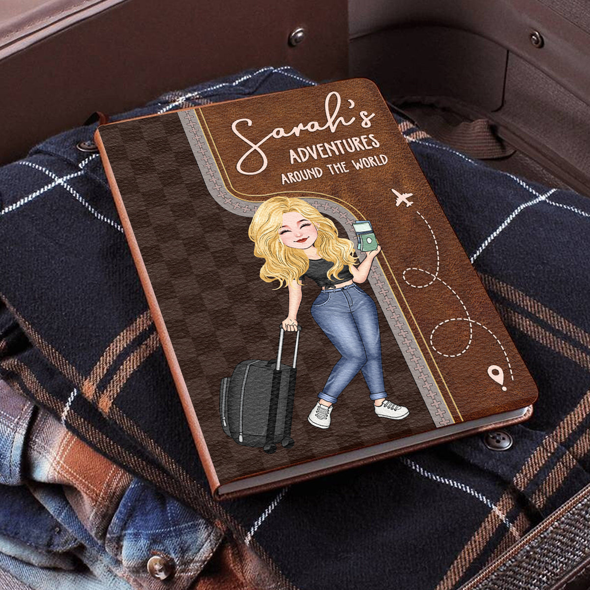 Just A Girl Who Loves Traveling - Personalized Travelling Leather Journal