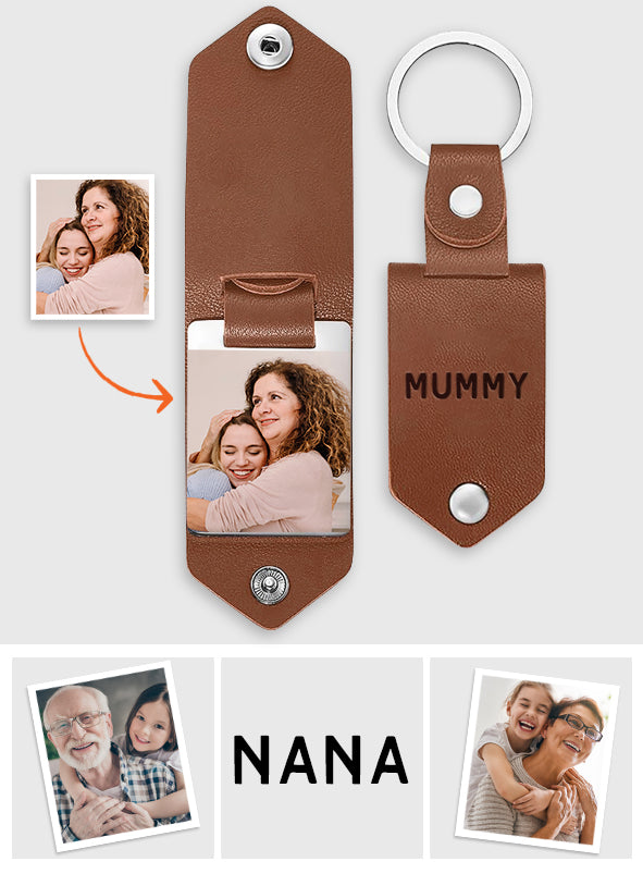 Custom Mother Photo - Personalized Mother Leather Photo Keychain