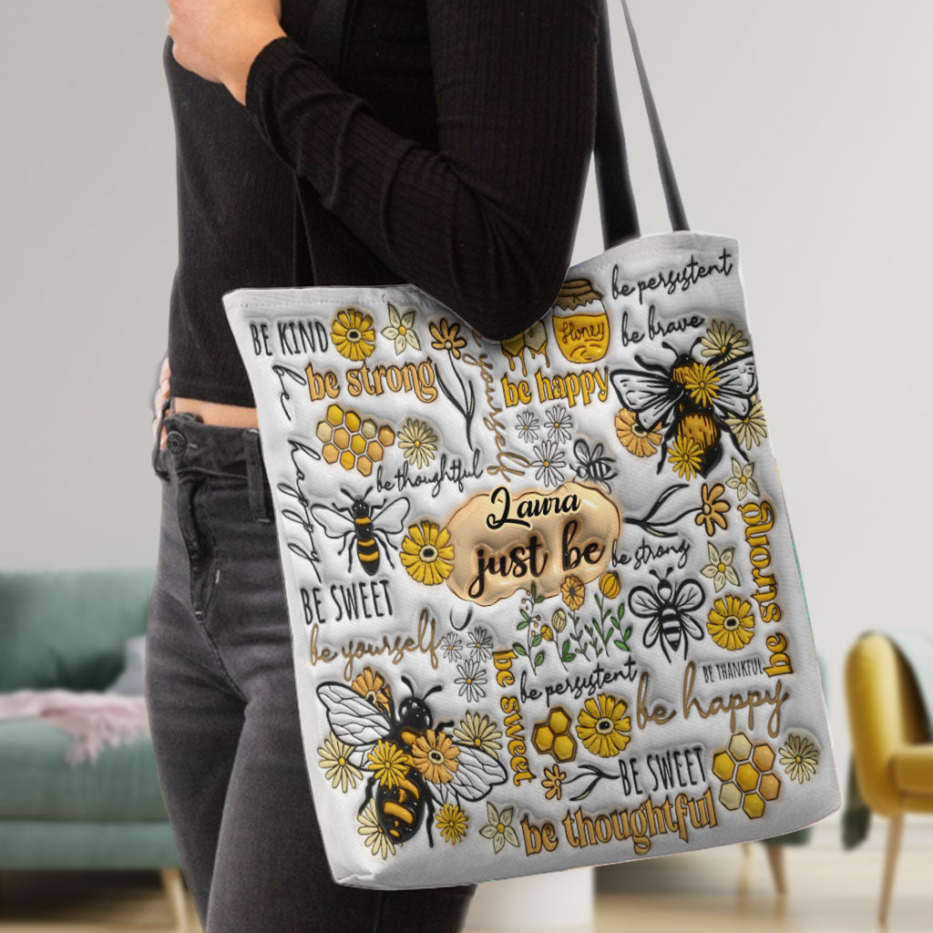 Just Be Happy - Personalized Tote Bag