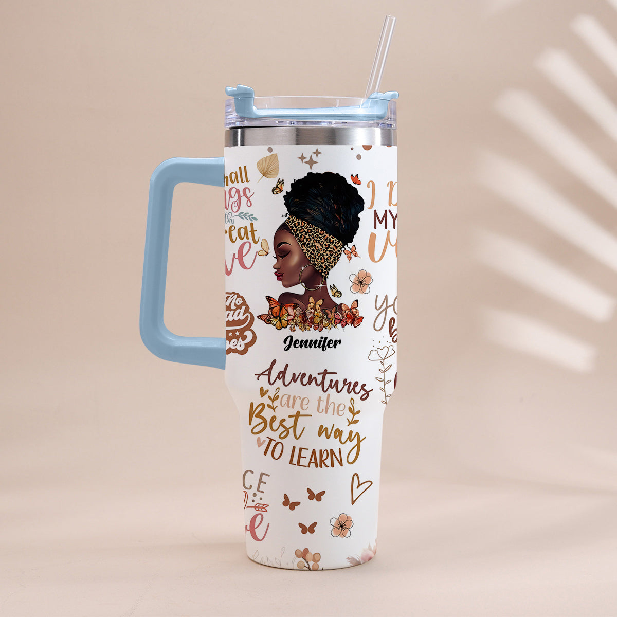 I Decided My Vibe - Personalized African American Tumbler With Handle