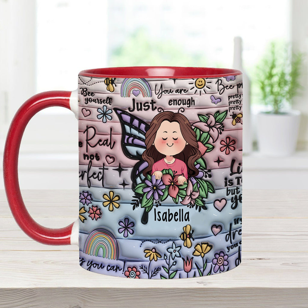 Positive Affirmations Butterflies Inspirational Quotes - Personalized Accent Mug