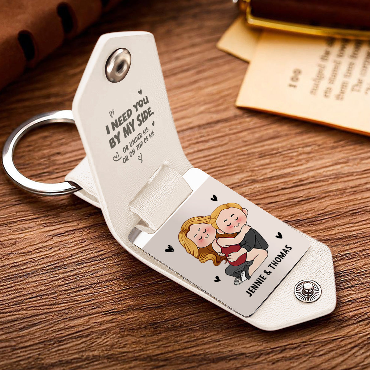 Drive Safe I Need You - Personalized Couple Leather Photo Keychain