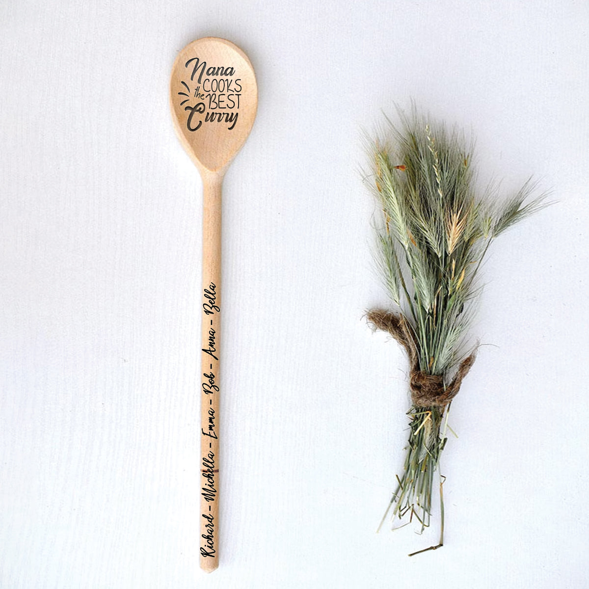 Mom/ Nana/ Mama... Cooks The Best Food - Personalized Mother Wooden Spoon