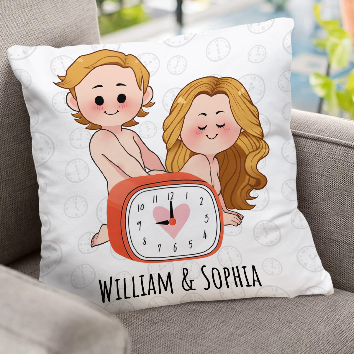 I'd Stay Up Past 9pm For You Clock - Personalized Couple Throw Pillow