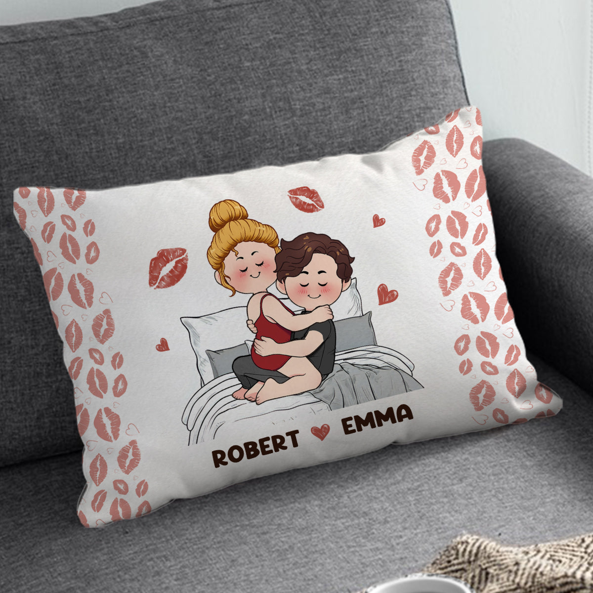 I Love You - Personalized Couple Rectangle Pillow Cover