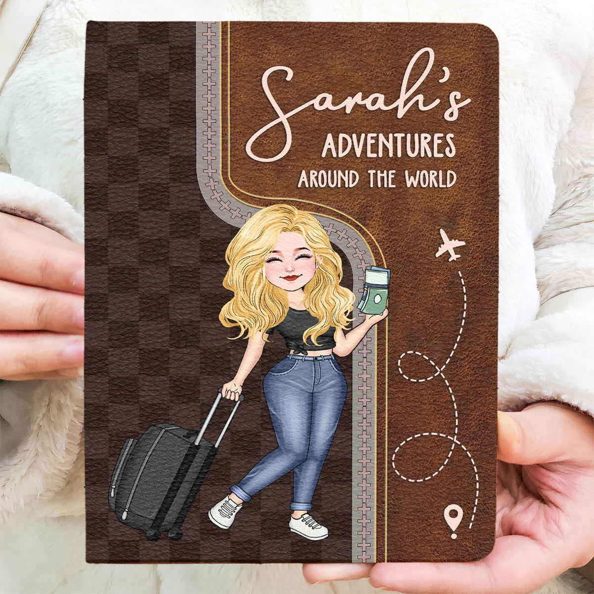 Just A Girl Who Loves Traveling - Personalized Travelling Leather Journal