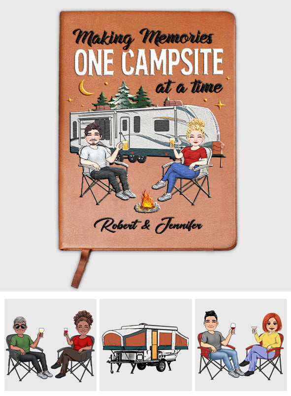 Making Memories One Campsite At A Time - Personalized Camping Leather Journal