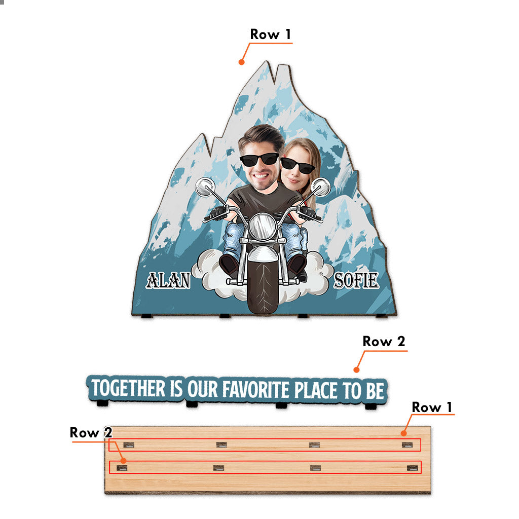 Together Is Our Favorite Place To Be - Personalized Biker 1 Layered Big Freestanding