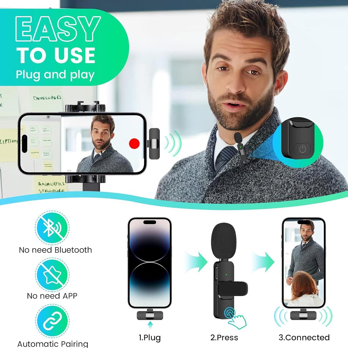 Wireless Microphone for iPhone iPad - Wireless Microphone for iPhone iPad