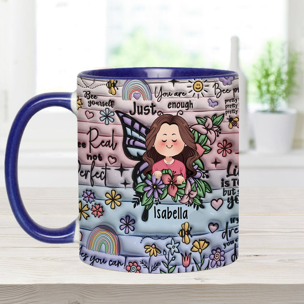 Positive Affirmations Butterflies Inspirational Quotes - Personalized Accent Mug