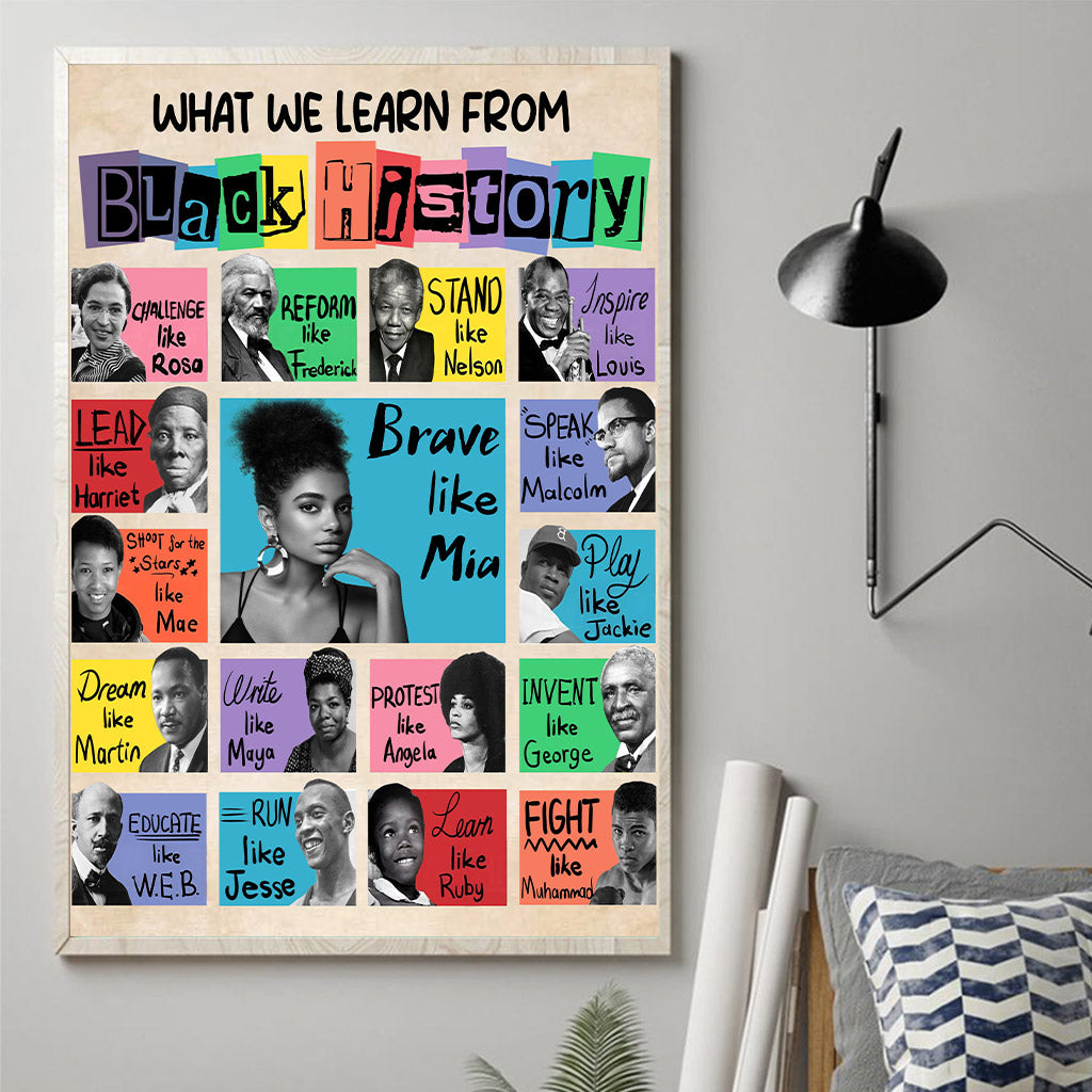 What We Learn From Black History - Personalized African American Canvas And Poster