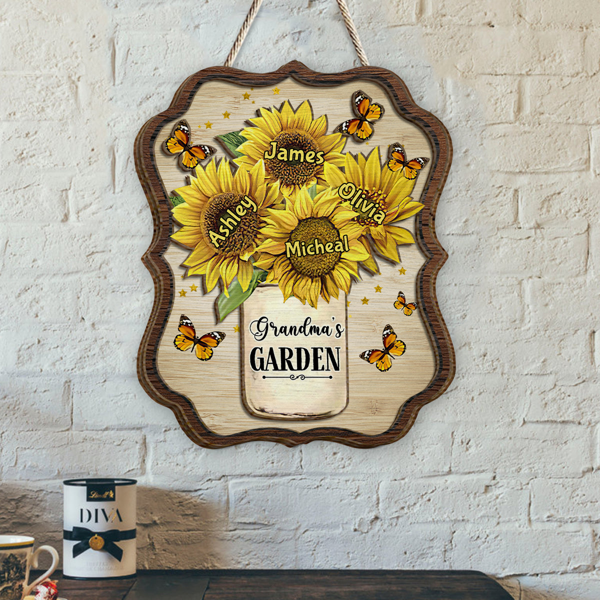 Grandma's Mom's Garden - Personalized Grandma 2 Layered Wood Sign / Wood Plaque